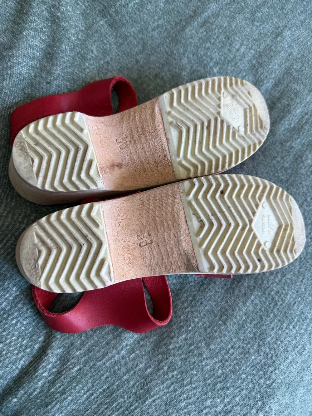 Lotta From Stockholm Red Braided Leather Kids Sandals